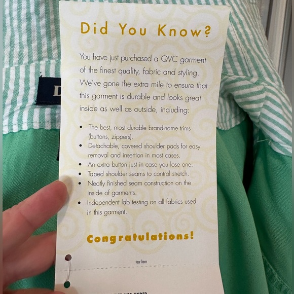 ✨NWT✨Denim & Co QVC Green Canvas Seersucker Zip Hooded Jacket Women’s XL - Picture 11 of 15